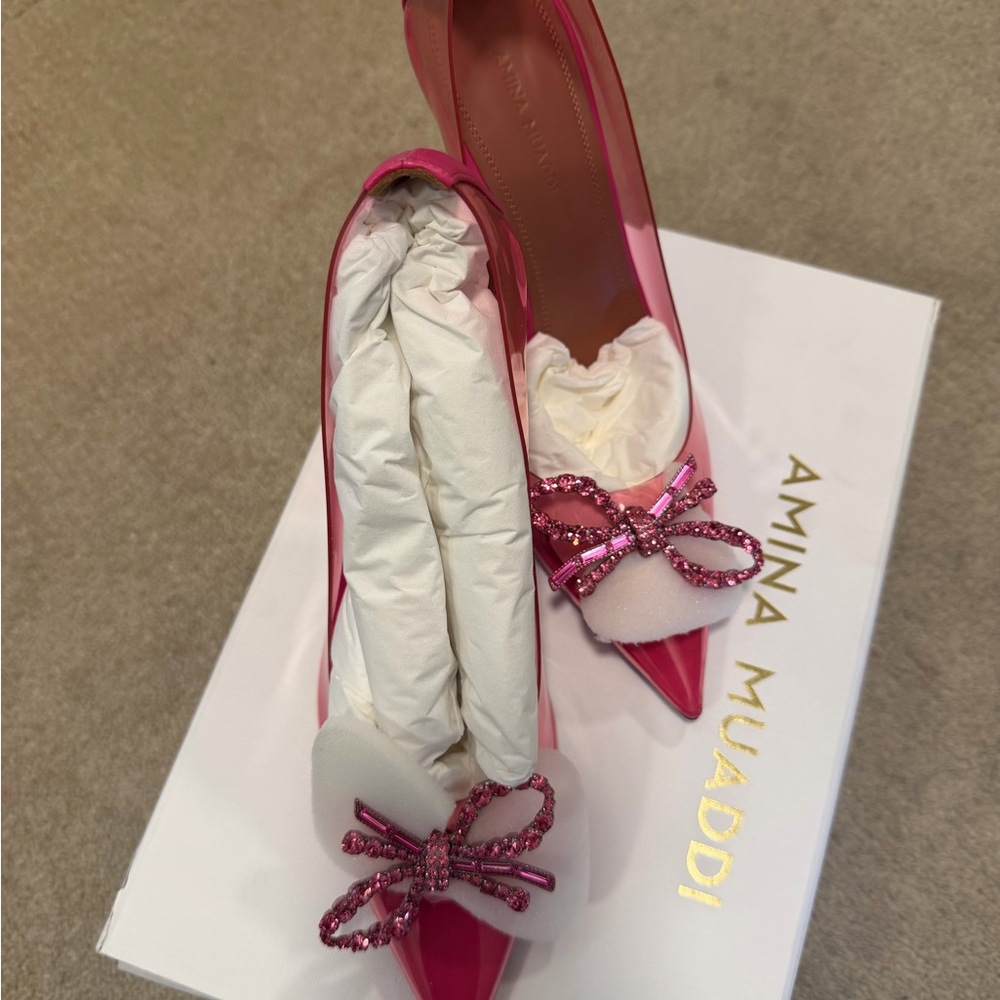 Amina Muaddi Rosie crystal-embellished pvc